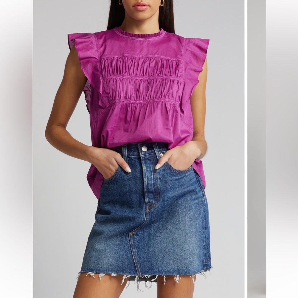 Rails Filomena Ruched Cotton Blouse